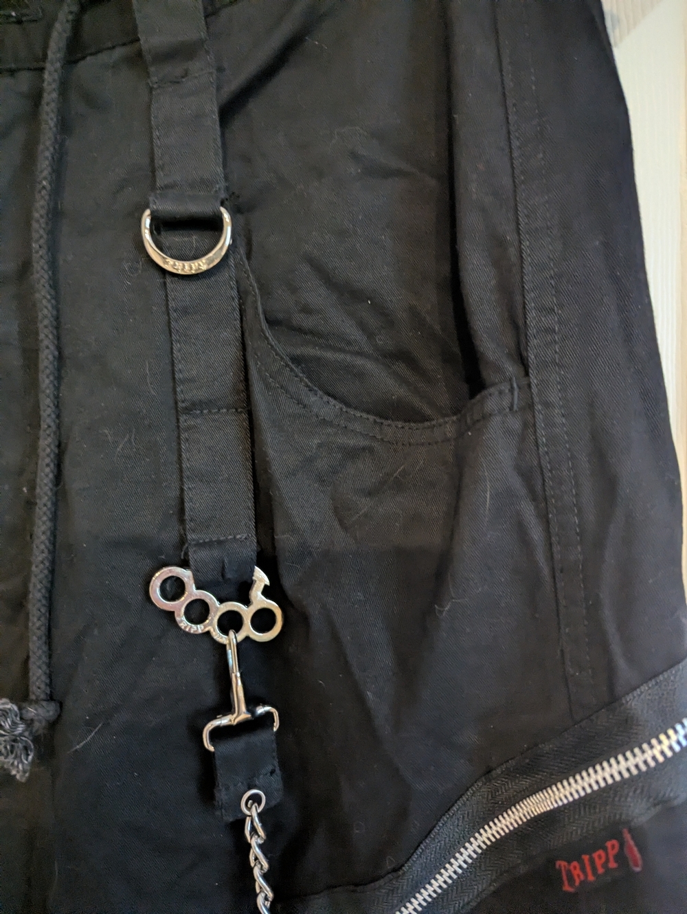 TRIPP NYC Goth Grunge Chain To Chain Pants Large Black - Picture 5 of 14